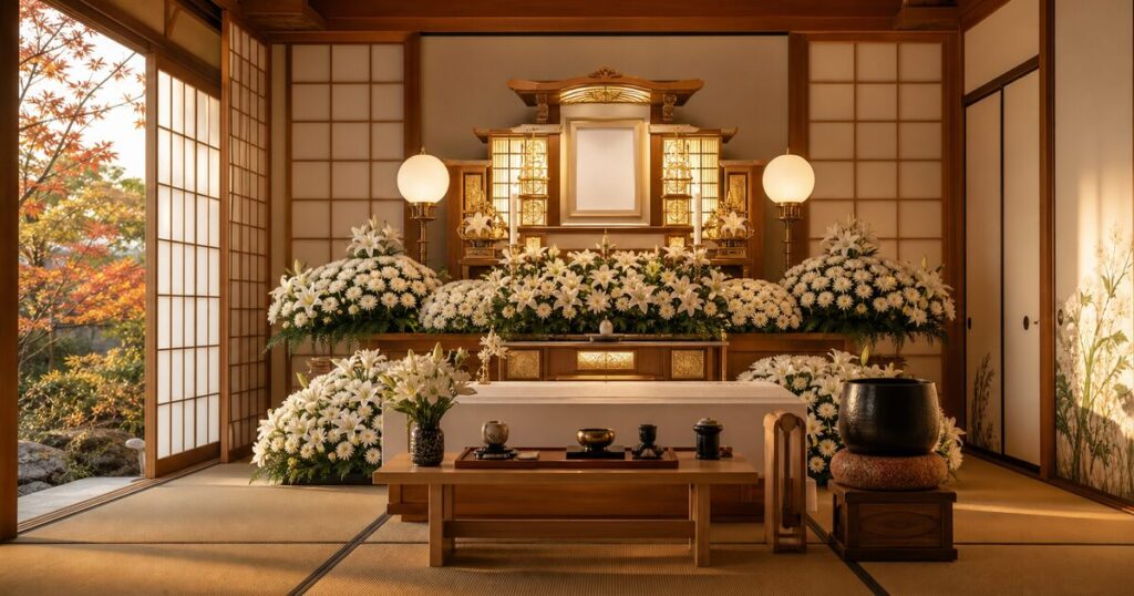 家族葬の祭壇イメージ（秋）