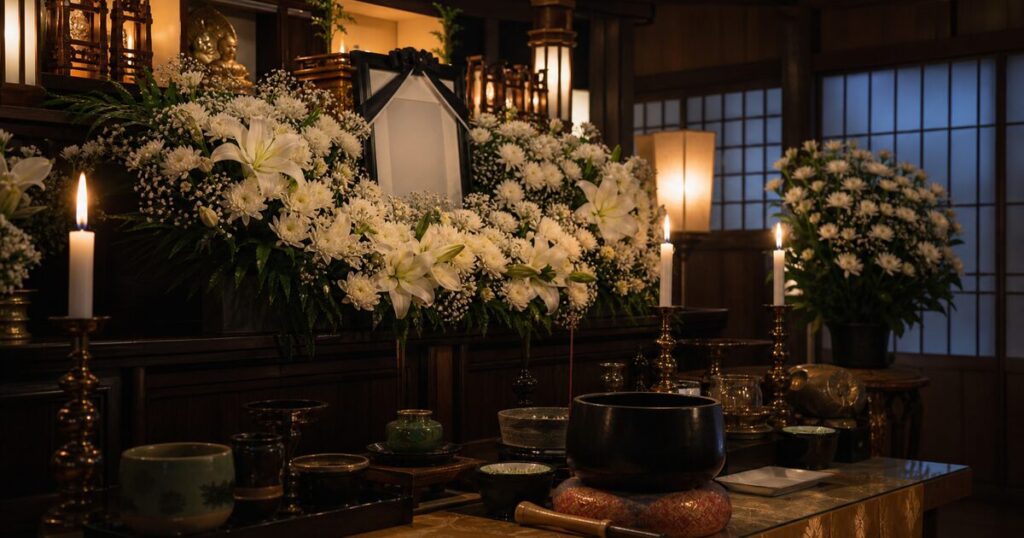 お通夜の祭壇