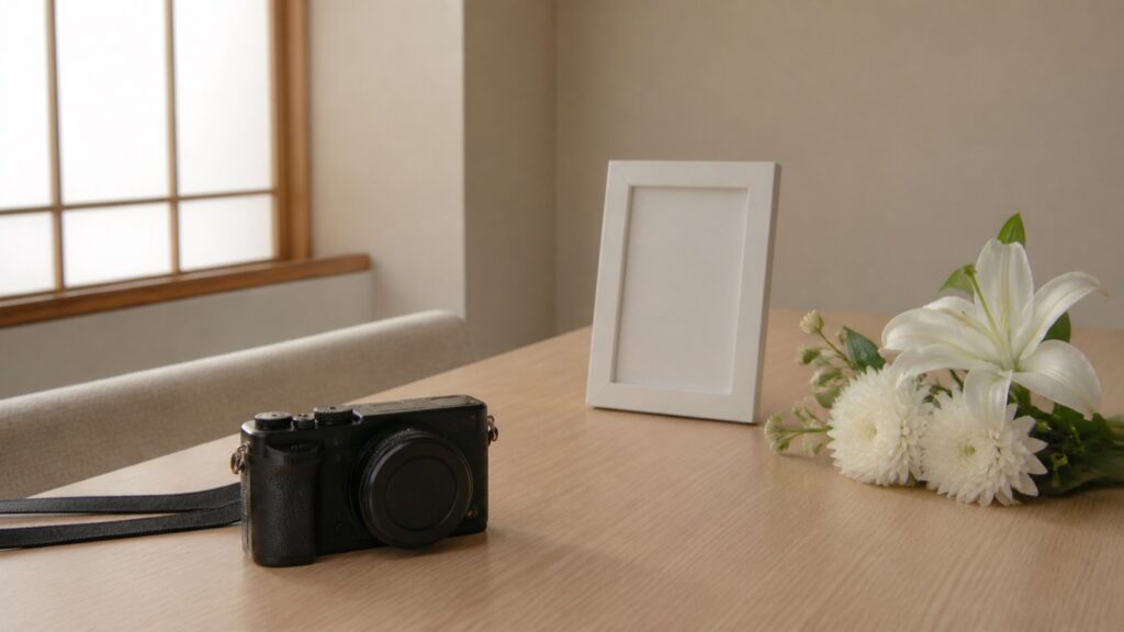 亡くなった人の写真は撮影しても良いの？の内容を表したイメージ画像